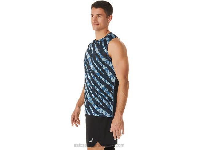 Men\s Wild Camo Singlet Azure/Performance Black Asics XXPD1113