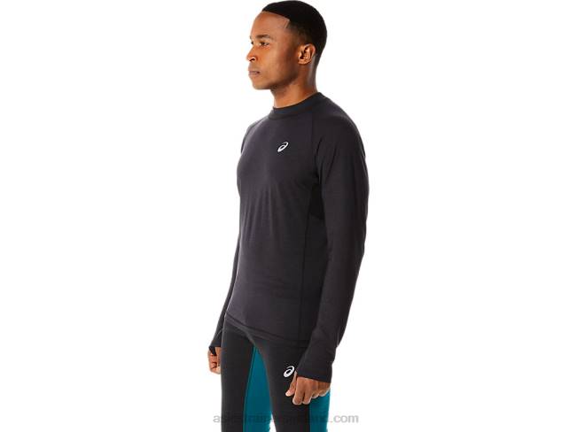 Men\s Winter Run Long Sleeve Top Performance Black Asics XXPD825