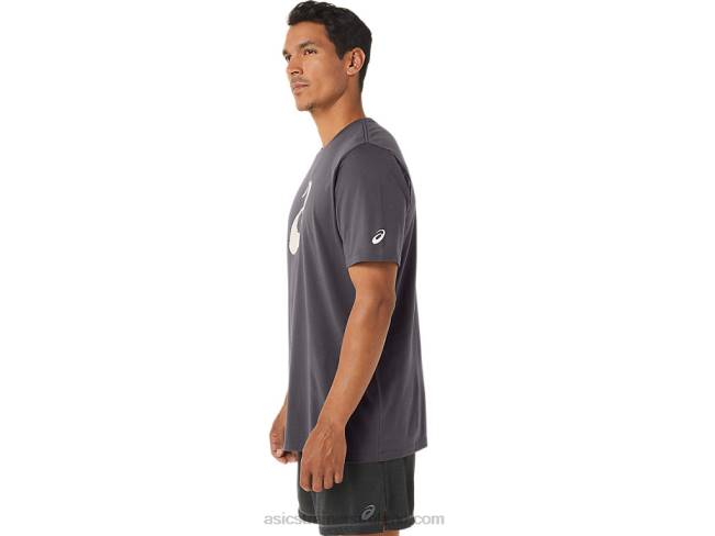 Paintbrush Short Sleeve Tee Dark Grey Heather Asics XXPD158