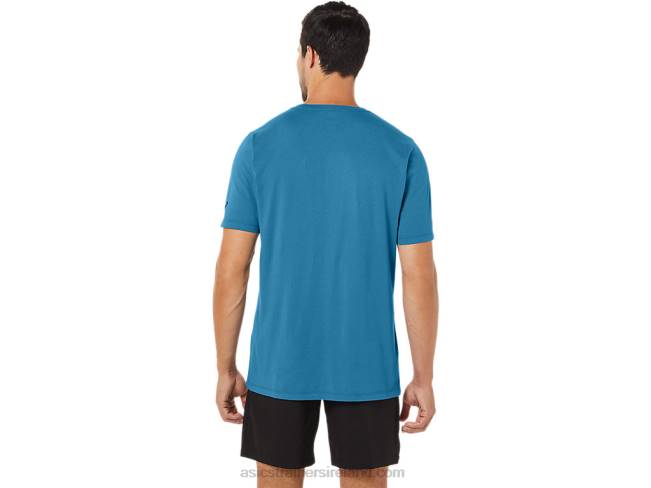 Paintbrush Short Sleeve Tee Island Blue Heather Asics XXPD72