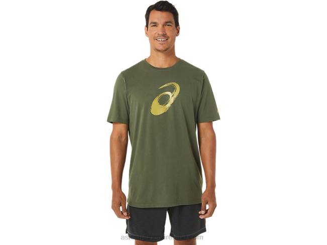 Paintbrush Short Sleeve Tee Olive Canvas Asics XXPD1258