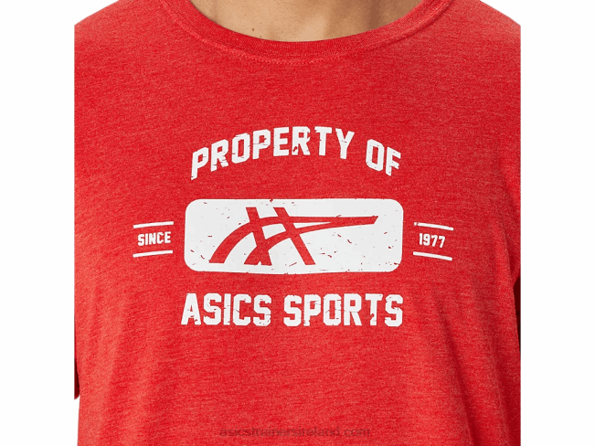 Short Sleeve Property Of Sports Tee Classic Red Heather Asics XXPD140