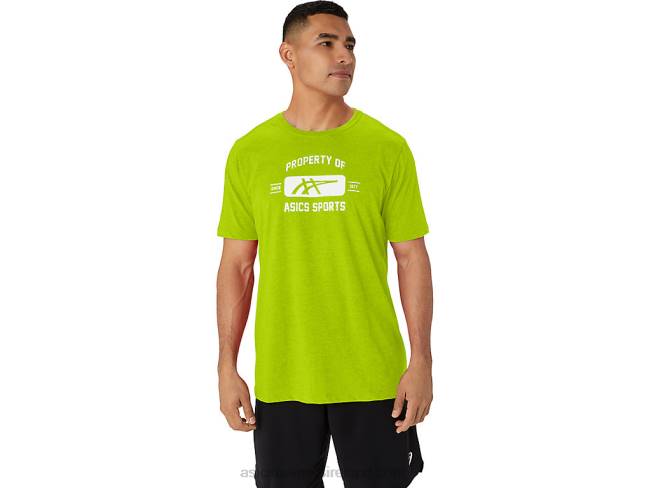 Short Sleeve Property Of Sports Tee Lime Zest Asics XXPD14