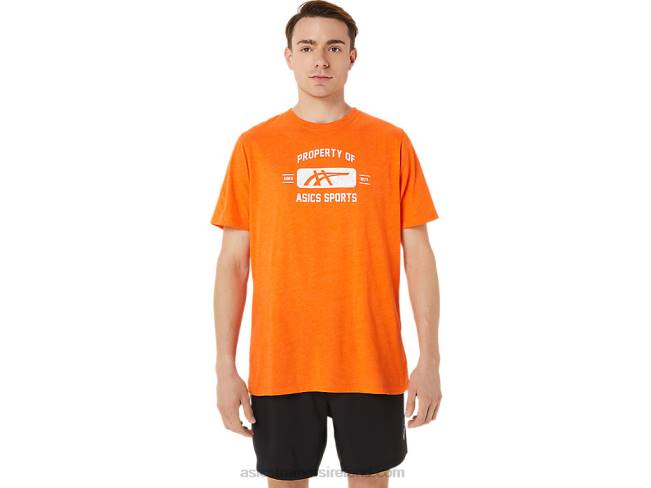 Short Sleeve Property Of Sports Tee Marigold Orange Heather Asics XXPD1269