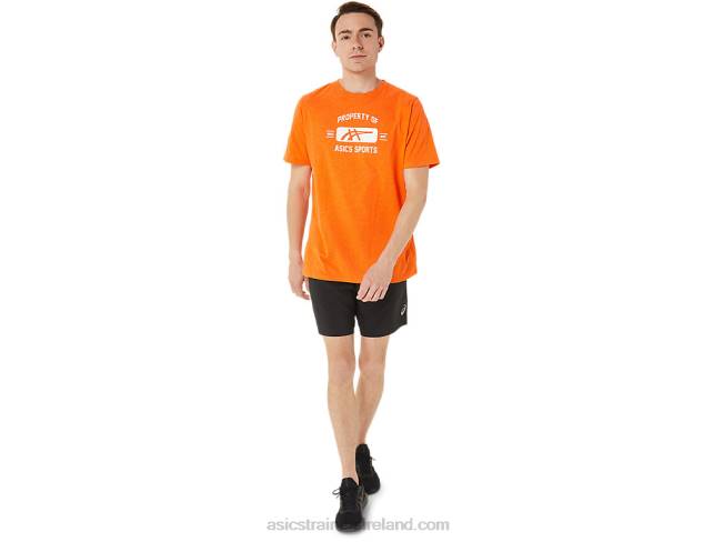 Short Sleeve Property Of Sports Tee Marigold Orange Heather Asics XXPD1269