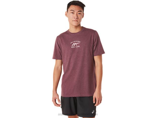 Short Sleeve Run Club Tee Deep Mars Heather Asics XXPD1462