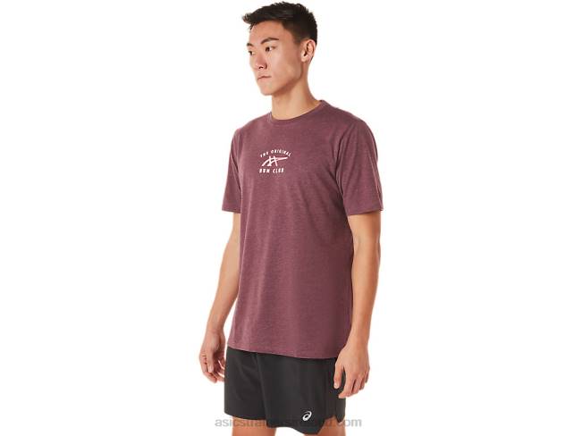 Short Sleeve Run Club Tee Deep Mars Heather Asics XXPD1462