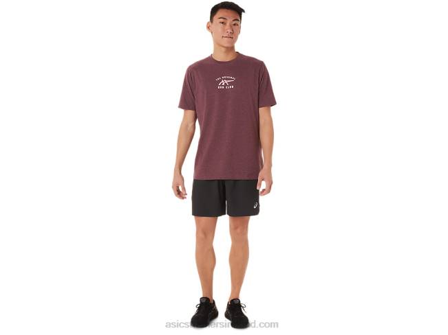 Short Sleeve Run Club Tee Deep Mars Heather Asics XXPD1462