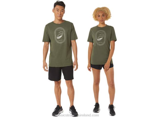 Spiral A Track And Field Tee Olive Canvas Asics XXPD1267