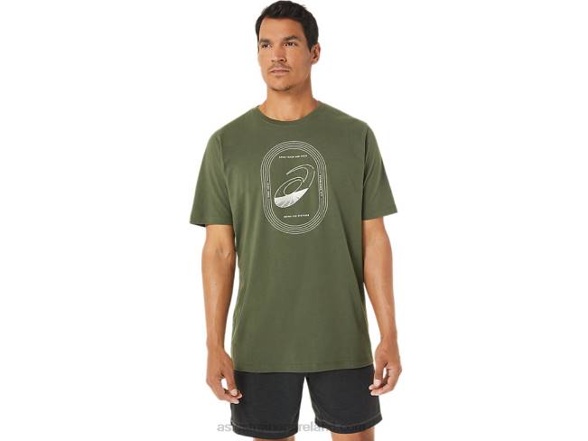 Spiral A Track And Field Tee Olive Canvas Asics XXPD1267