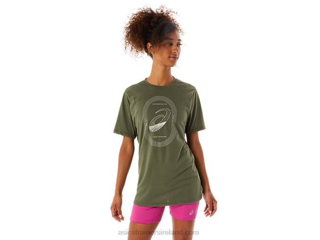 Spiral A Track And Field Tee Olive Canvas Asics XXPD1267