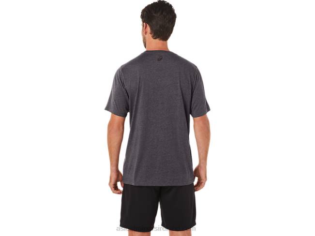 Stripe Short Sleeve Tee Dark Grey Heather Asics XXPD19