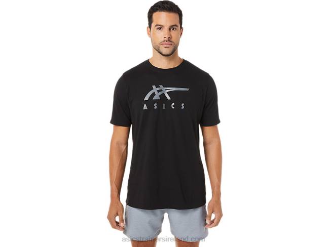 Stripe Short Sleeve Tee Performance Black Asics XXPD1716