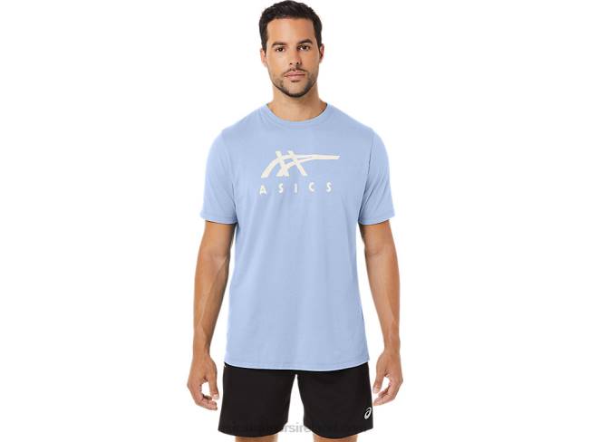 Stripe Short Sleeve Tee Soft Sky Asics XXPD28