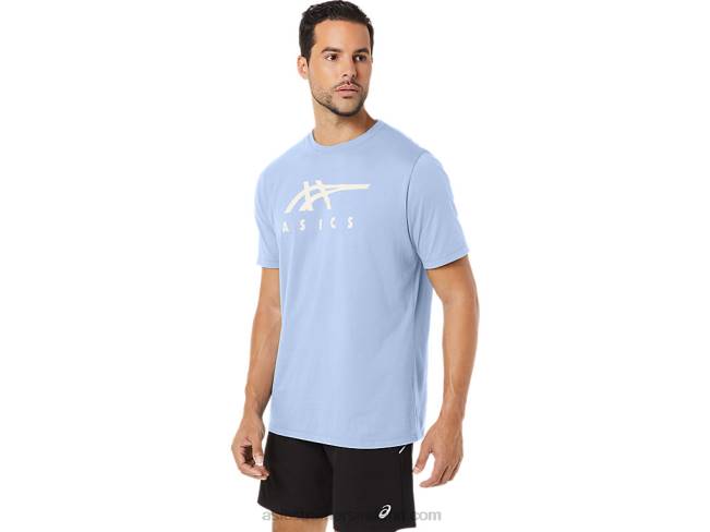 Stripe Short Sleeve Tee Soft Sky Asics XXPD28