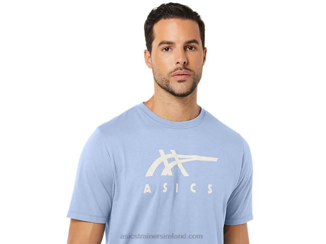 Stripe Short Sleeve Tee Soft Sky Asics XXPD28