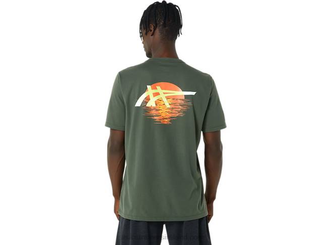 Stripes Sunrise Tee Olive Canvas Asics XXPD787