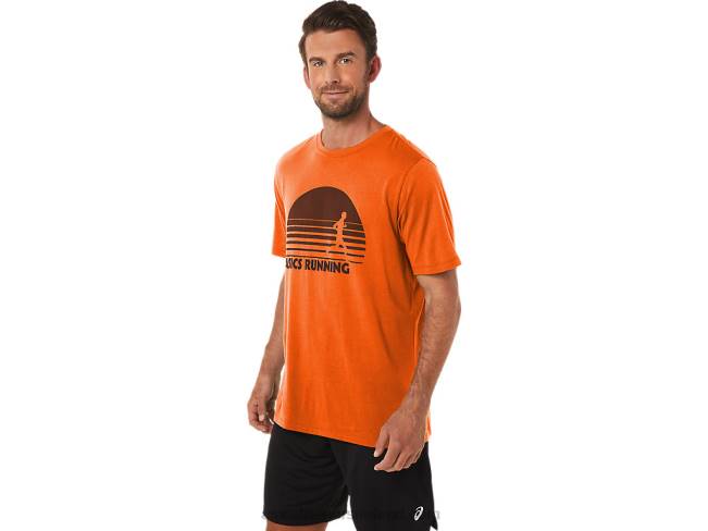 Sunrise Runner Graphic Tee Marigold Orange Heather Asics XXPD1186