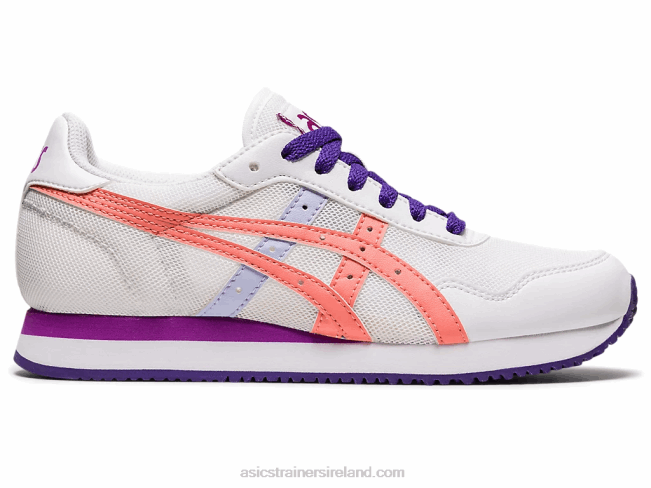 Tiger Runner Grade School White/Guava Asics XXPD4499