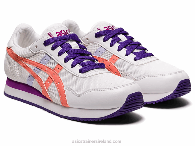 Tiger Runner Grade School White/Guava Asics XXPD4499