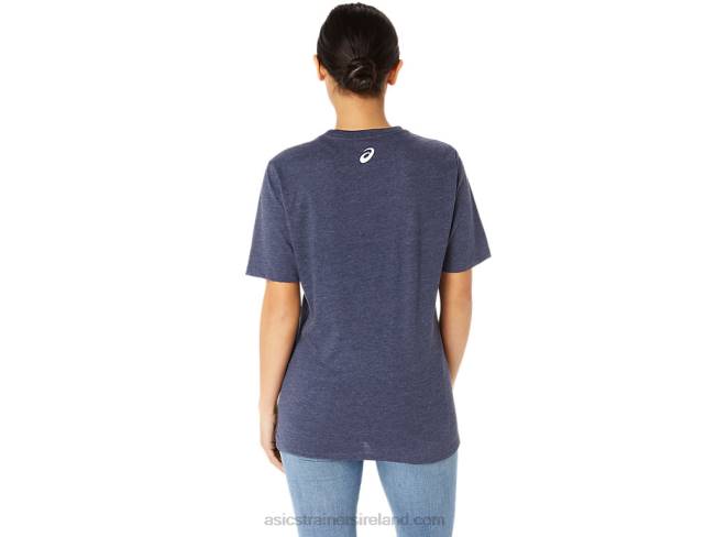 Unisex Blue Jean Mile Crew Tee Peacoat Heather Asics XXPD25