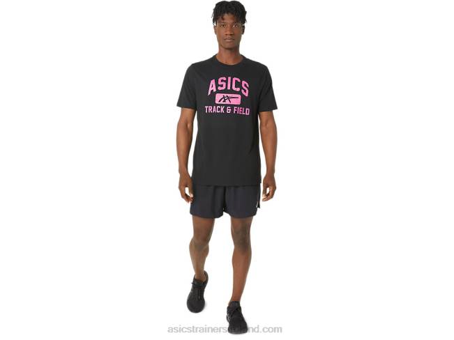 Unisex Track And Field Graphic Tee Performance Black Asics XXPD67