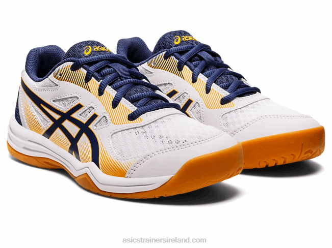 Upcourt 5 Grade School White/Deep Ocean Asics XXPD4420