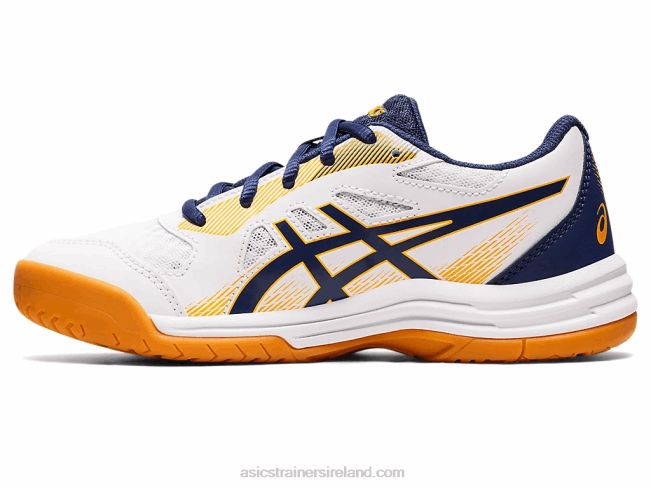 Upcourt 5 Grade School White/Deep Ocean Asics XXPD4420