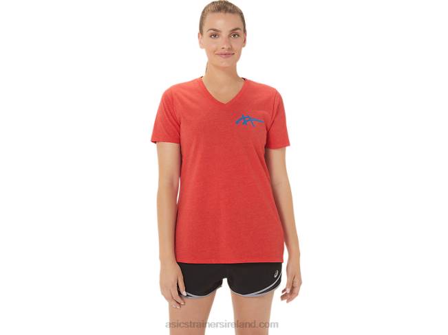 Womens 1977 Heritage Americana V-Neck Classic Red Heather Asics XXPD2821