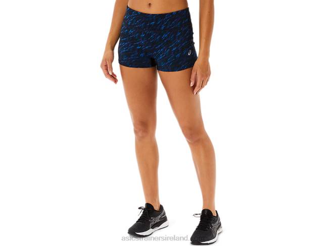 Womens 2in Train Short Night Shade/Lake Drive Print Asics XXPD3519