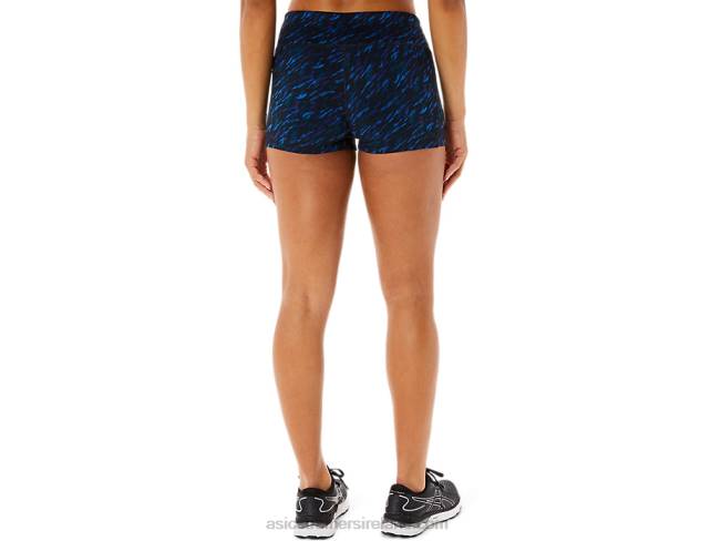 Women\s 2in Train Short Night Shade/Lake Drive Print Asics XXPD3519