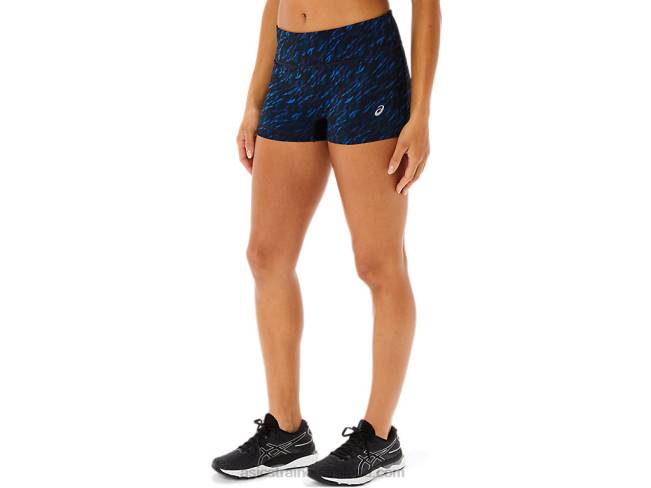 Women\s 2in Train Short Night Shade/Lake Drive Print Asics XXPD3519