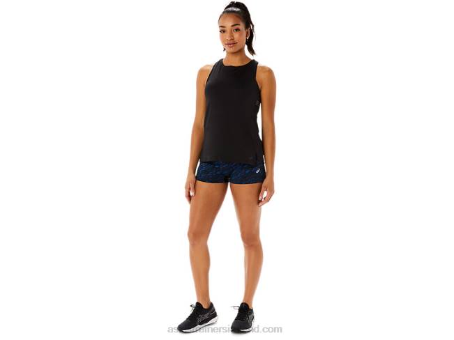 Women\s 2in Train Short Night Shade/Lake Drive Print Asics XXPD3519