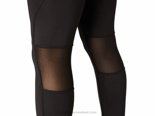 Women\s 7/8 Fashion Tight Performance Black Emboss Asics XXPD4108