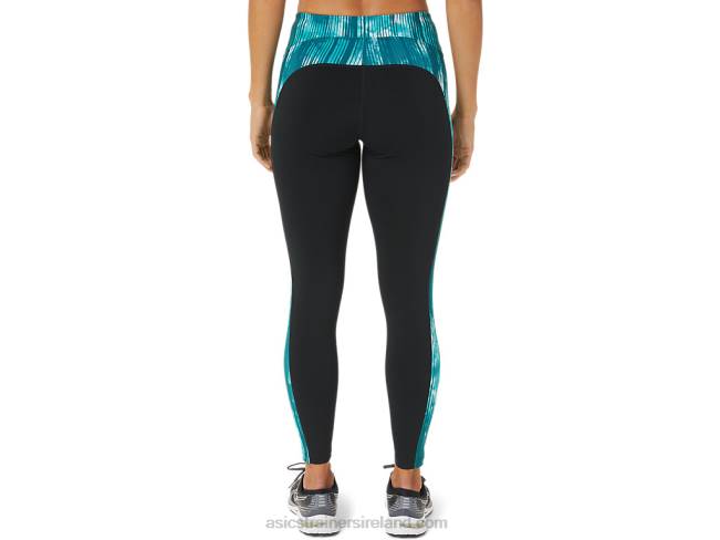 Women\s 7/8 Performance Tight Black/Tie Dye Velvet Pine Asics XXPD3081