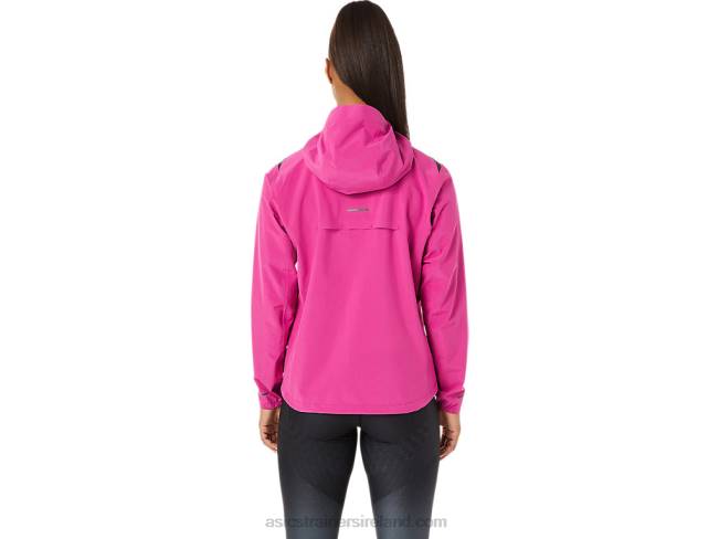 Women\s Accelerate Waterproof 20 Jacket Fuchsia Red Asics XXPD3274