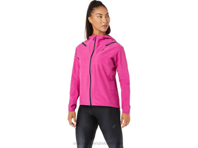 Women\s Accelerate Waterproof 20 Jacket Fuchsia Red Asics XXPD3274