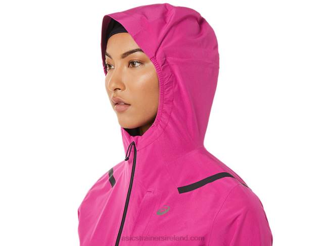 Women\s Accelerate Waterproof 20 Jacket Fuchsia Red Asics XXPD3274