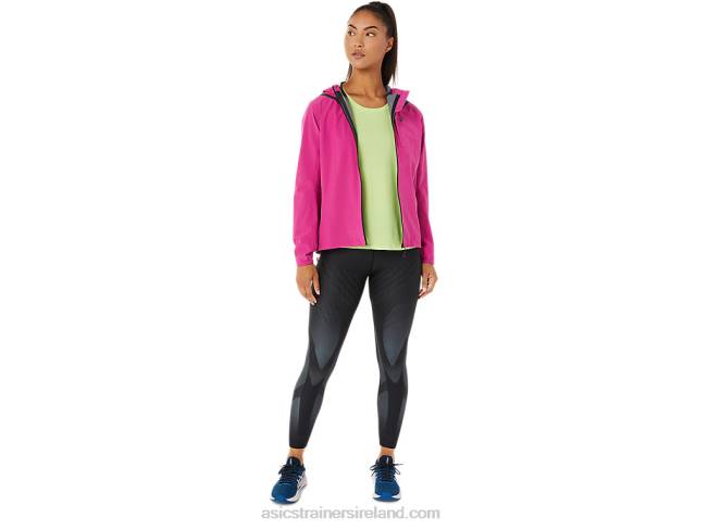 Women\s Accelerate Waterproof 20 Jacket Fuchsia Red Asics XXPD3274