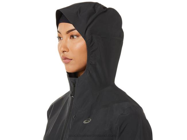 Women\s Accelerate Waterproof 20 Jacket Graphite Grey Asics XXPD3271