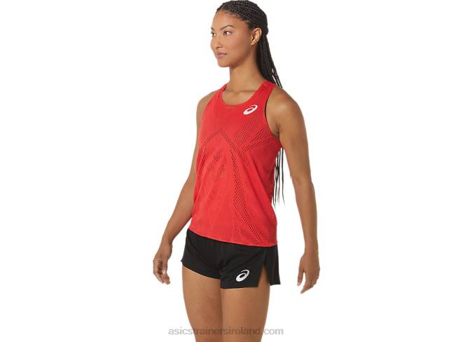 Women\s Actibreeze Jacquard Singlet Electric Red Asics XXPD2341