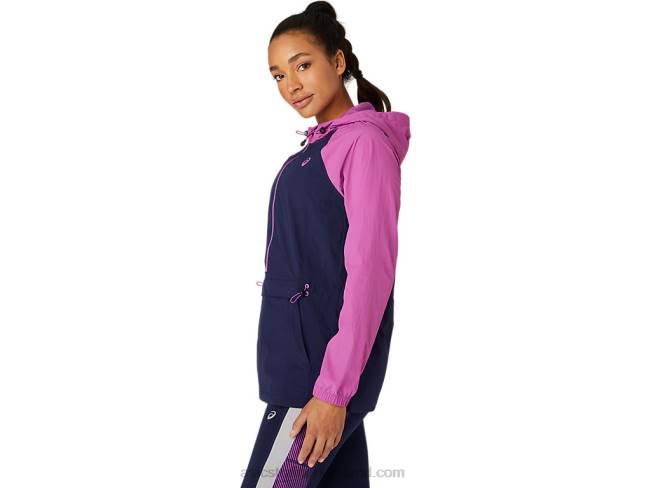 Women\s Anorak Jacket Digital Grape/Peacoat Asics XXPD4114