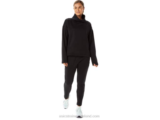 Women\s Brushed Knit Pullover Performance Black Asics XXPD2911