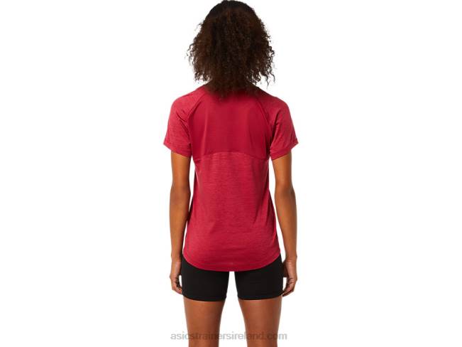 Women\s C110 Short Sleeve Pr Lyte Top Burgundy Asics XXPD3778