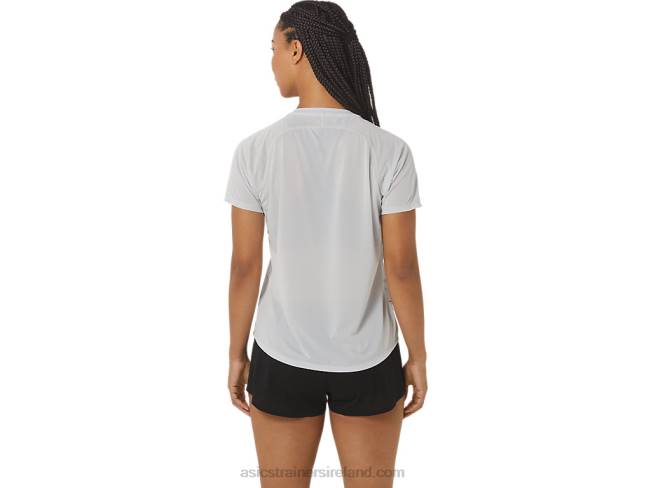 Women\s Cj-Line Light Short Sleeve Top Glacier Grey/Electric Red Asics XXPD2329