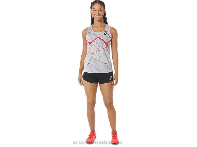 Women\s Cj-Line Light Singlet Glacier Grey/Electric Red Asics XXPD2339