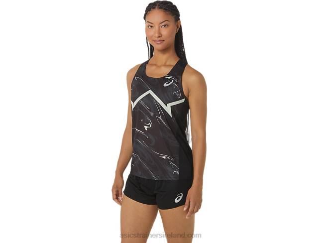 Women\s Cj-Line Light Singlet Performance Black/Whisper Green Asics XXPD2347