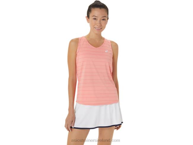 Womens Court Stripe Tank Guava Asics XXPD2507