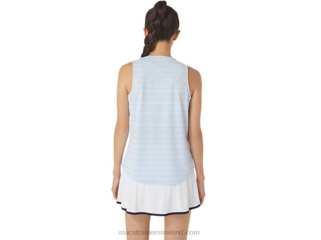 Women\s Court Stripe Tank Soft Sky Asics XXPD2558