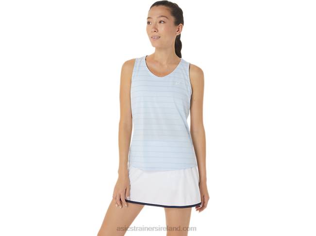 Women\s Court Stripe Tank Soft Sky Asics XXPD2558